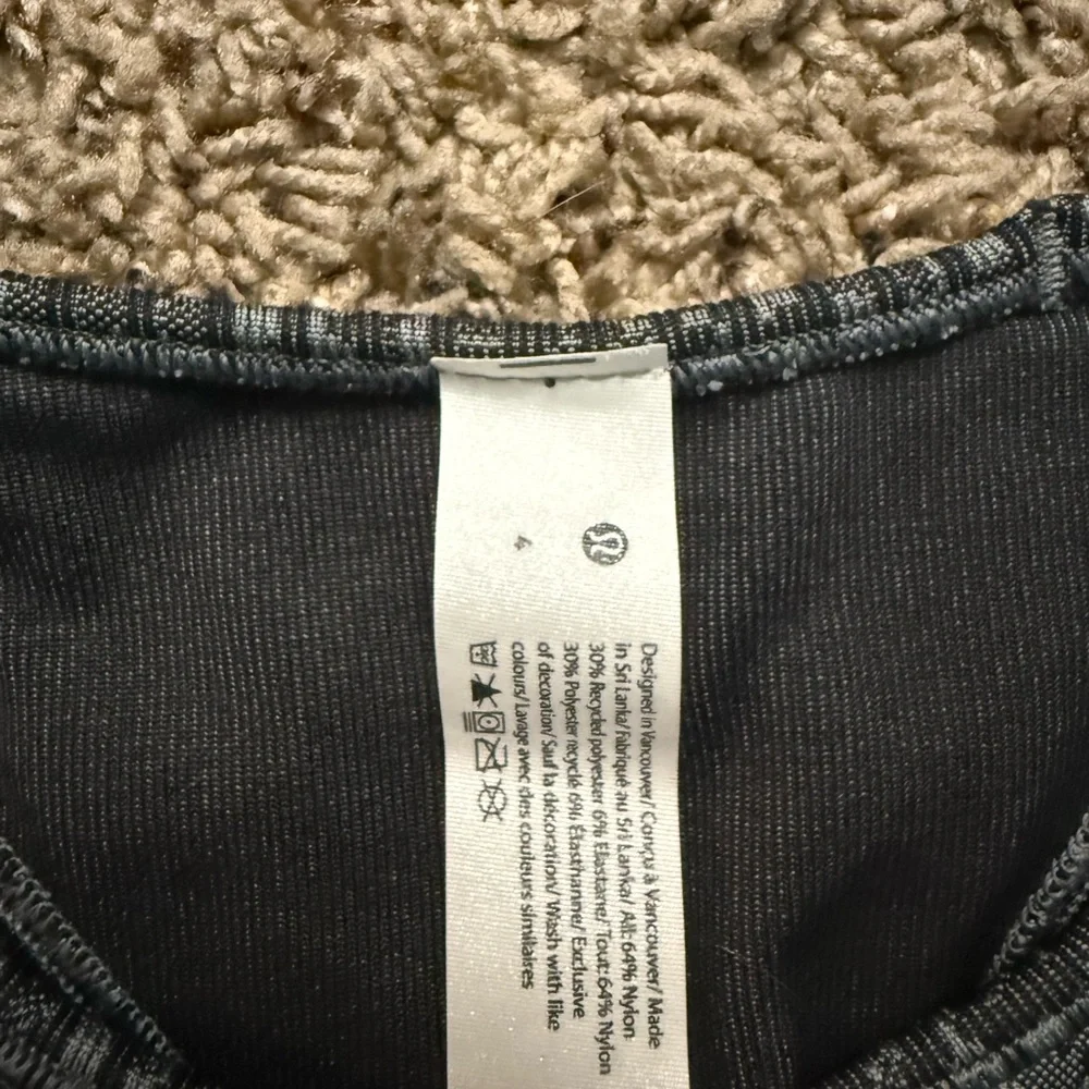 lululemon athletica Black and Gray High-Neck Seamless Tank/ Bra